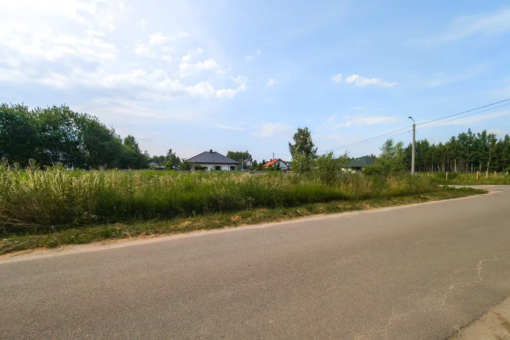 113860592 Działka budowlana Justynów 1299 m² z pozwoleniem i mediami