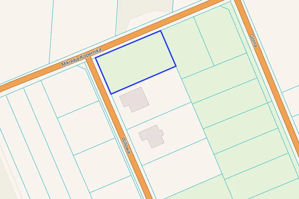 Działka budowlana Rzgów 1500 m² – narożna z mediami